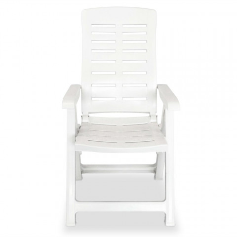 Chaises inclinables de jardin 4 pcs plastique blanc