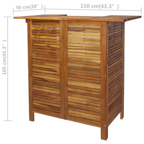 Table et chaises de bar 3 pcs bois d'acacia massif