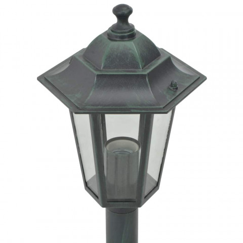 Lampe de jardin à piquet 6 pcs E27 110 cm Aluminium Vert foncé