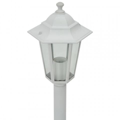 Lampe de jardin à piquet 6 pcs E27 110 cm Aluminium Blanc