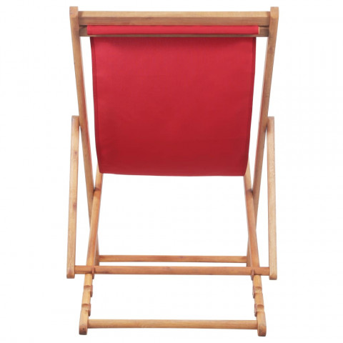 Chaise pliable de plage tissu et cadre en bois - Couleur au choix