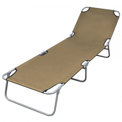 Vidaxl chaise longue pliable avec dossier réglable - couleur au choix