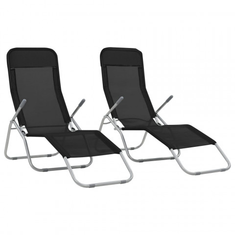Vidaxl chaises longues pliables 2 pcs textilène - couleur au choix