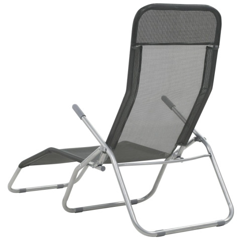 Chaises longues transat pliables 2 pices textilène anthracite helloshop26 02_0011949