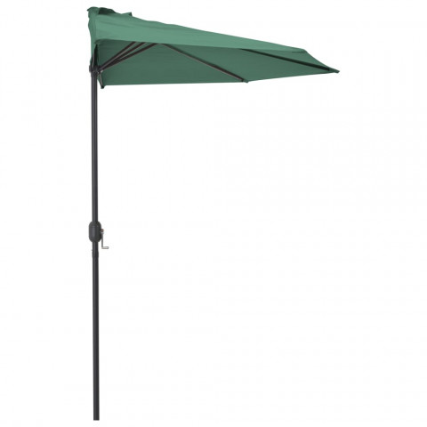 Parasol de balcon avec mât en aluminium vert 300x150 cm demi