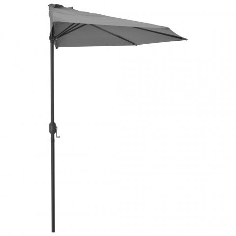 Parasol de balcon et mât en aluminium anthracite 300x150cm demi