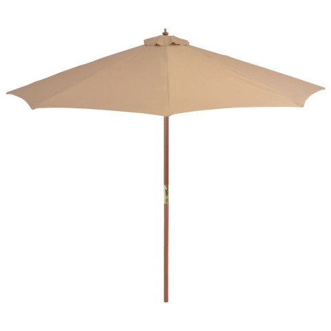 Parasol d'extérieur avec mât en bois 300 cm - Couleur au choix