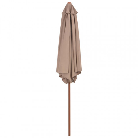 Vidaxl parasol avec mât en bois 270 cm taupe