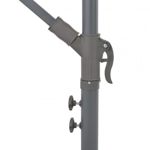 Vidaxl parasol en porte-à-faux led et mât en acier 300 cm taupe