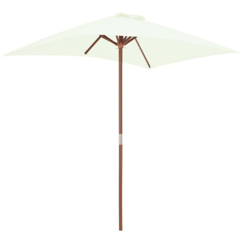 Parasol avec mât en bois 150 x 200 cm sable helloshop26 02_0008111