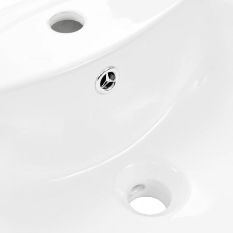 Vidaxl lavabo autoportant avec socle en céramique blanc 52x44x19 cm