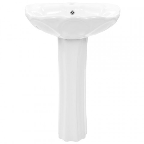 Vidaxl lavabo autoportant avec socle en céramique blanc 58x51x20 cm