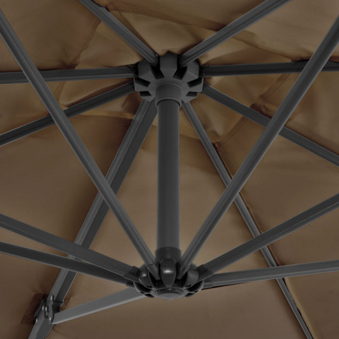 Parasol en porte-à-faux et mât en aluminium 250x250 cm - Couleur au choix