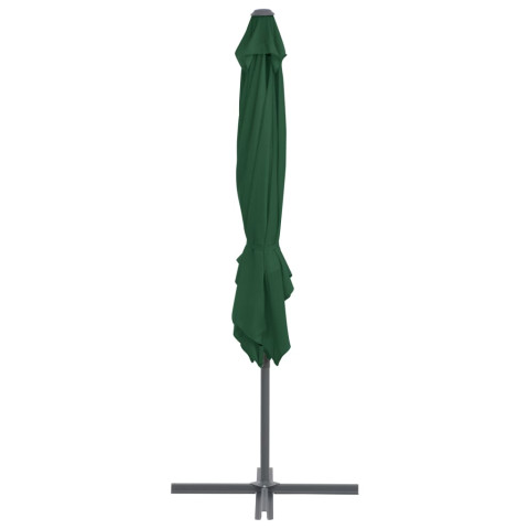 Parasol meuble de jardin en porte-à-faux avec mât en acier 250 x 250 cm vert helloshop26 02_0008608