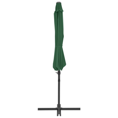 Parasol meuble de jardin porte-à-faux avec mât en acier vert 300 cm helloshop26 02_0008614