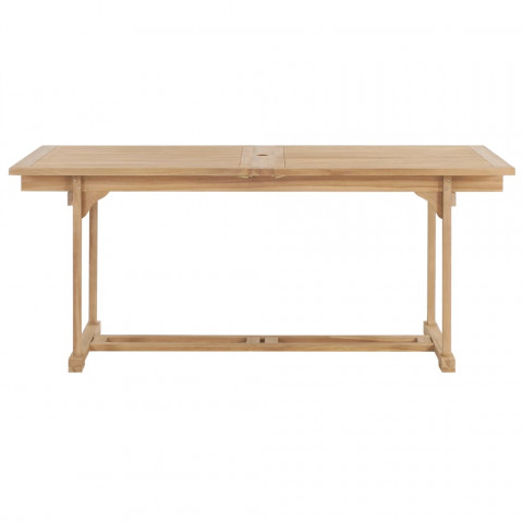 Table extensible de jardin 180-280x100x75 cm Teck solide
