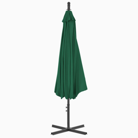 Parasol meuble de jardin en porte-à-faux avec mât en acier 300 cm vert helloshop26 02_0008647