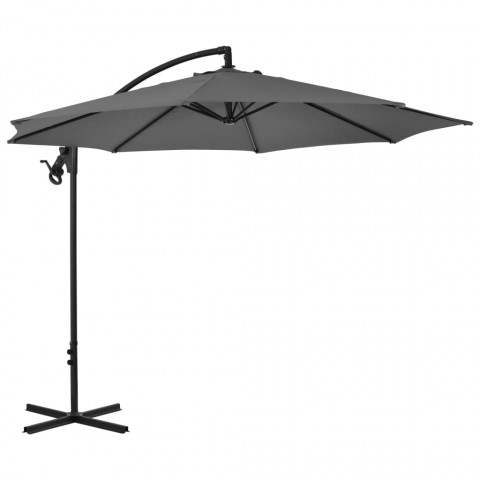 Vidaxl parasol en porte-à-feux avec poteau acier 300 cm anthracite