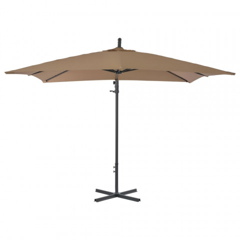 Vidaxl parasol en porte-à-faux avec poteau en acier 250x250 cm taupe