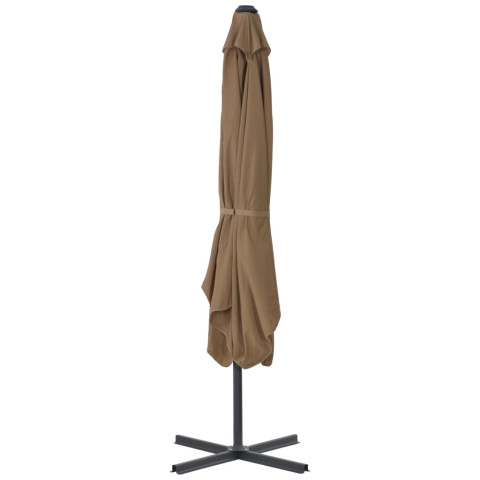 Parasol d'extérieur avec poteau en acier 250 x 250 cm taupe helloshop26 02_0008273