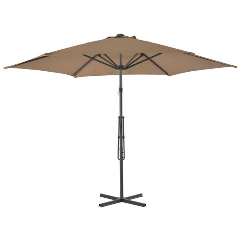 Vidaxl parasol d'extérieur avec poteau en acier 300 cm taupe