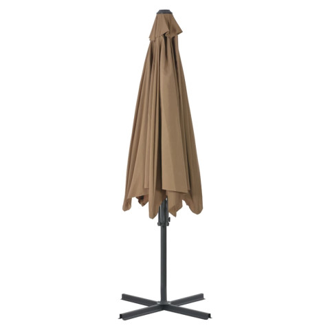 Parasol mobilier de jardin d'extérieur avec poteau en acier 300 cm taupe helloshop26 02_0008276