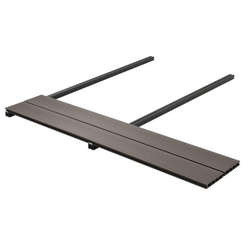 Panneaux de terrasse creux wpc 20 m² 2,2 m marron foncé