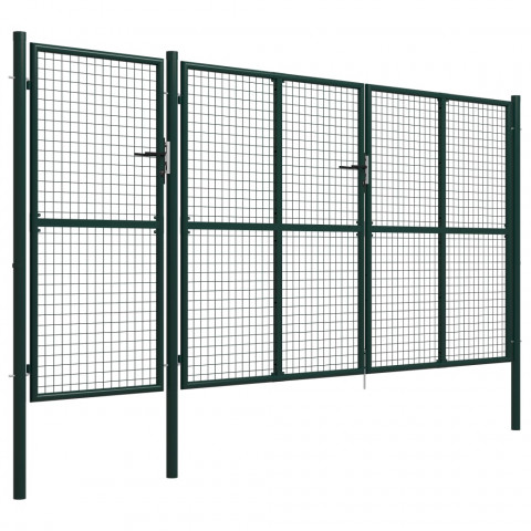 Portail de jardin acier 400 x 200 cm vert