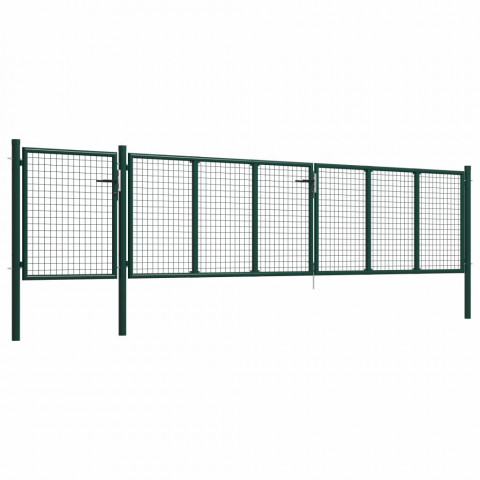 Portail de jardin acier 500 x 75 cm vert