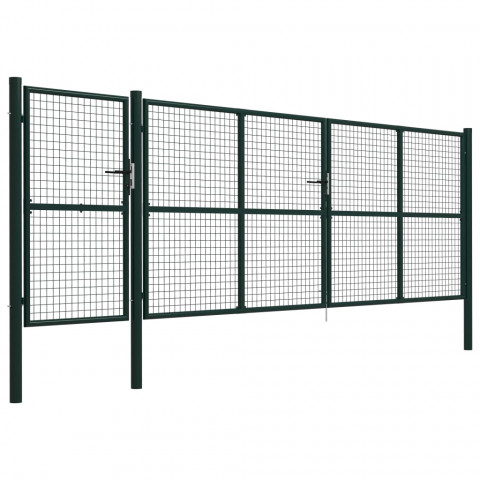 Portail de jardin acier 500 x 150 cm vert