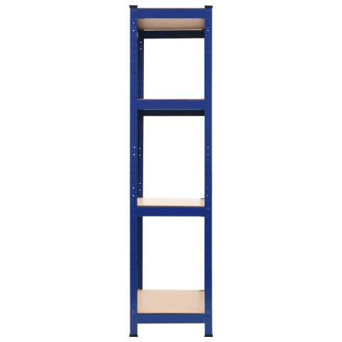 Lot de 2 étagères de rangement charge lourde robuste atelier garage outils 80 x 40 x 160 cm acier et mdf bleu 