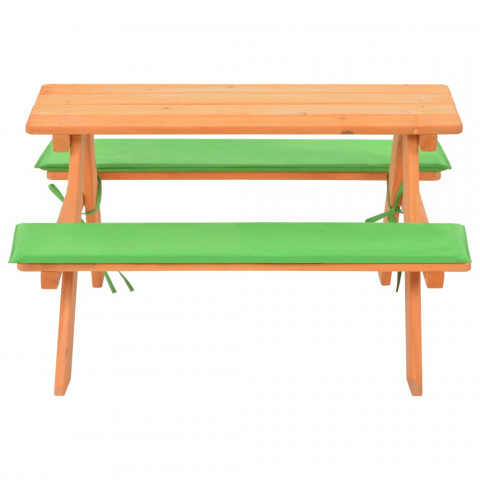 Table de pique-nique pour enfants avec bancs 89x79x50 cm sapin