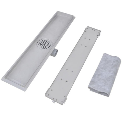 Caniveau drain de douche linéaire 2 pcs 630 x 140 mm acier inoxydable 