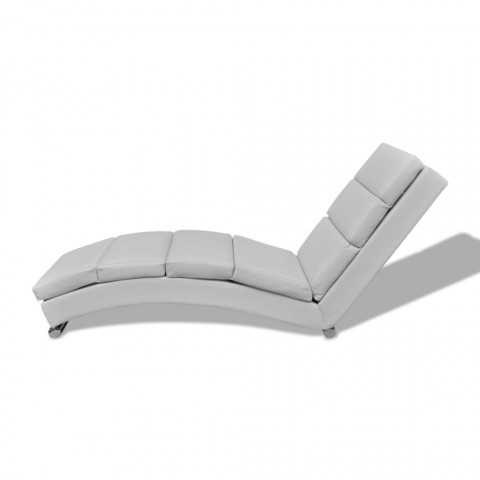 Vidaxl chaise longue cuir synthétique blanc