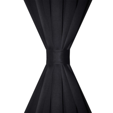 2 pcs rideau blackout occultant noir tête à fente 135 x 245 cm