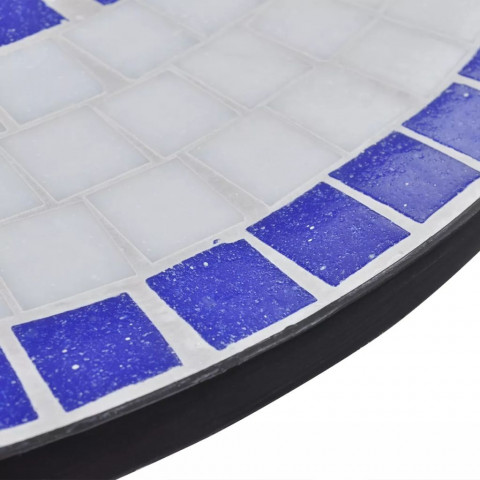 Table de bistro Bleu et blanc 60 cm Mosaïque
