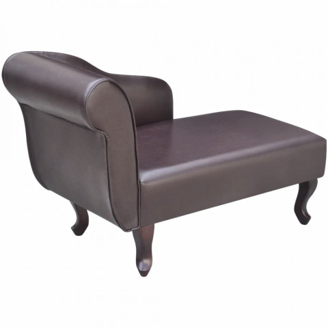 Vidaxl chaise longue cuir synthétique marron