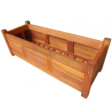 Jardinière de jardin bois d'acacia 76x27,6x25 cm