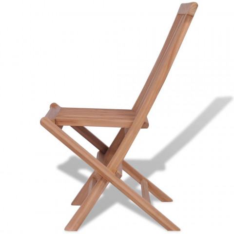 Vidaxl chaise pliable en teck 2 pcs 47 x 60 x 89 cm