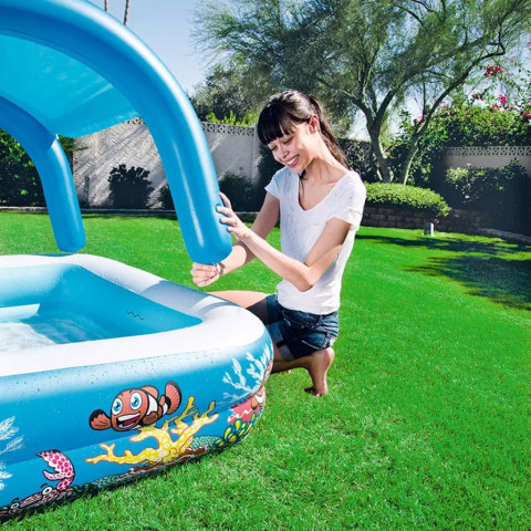 Bestway 54153 piscine avec auvent bleu 147 x 122 cm