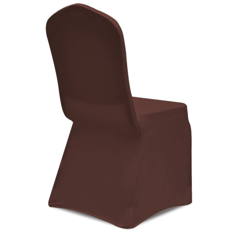 Housse de chaise extensible 6 pcs marron