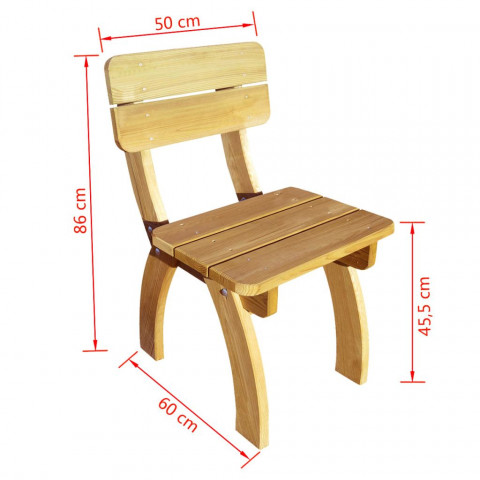 Vidaxl chaises de jardin 2 pcs en bois de pin imprégné