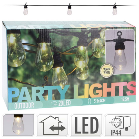 Ensemble d'éclairage à led de fête 20 ampoules 4,5 v