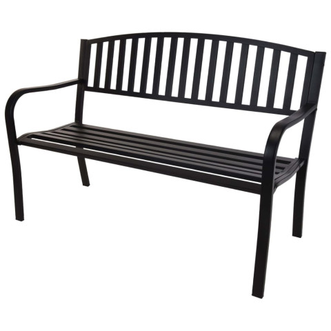 Progarden banc de jardin d'extérieur terrasse métal 127 x 50 x 85 cm noir