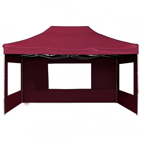 Tente de réception pliable et parois Aluminium 4,5x3 m Bordeaux