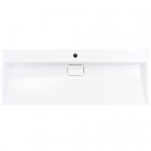 Lavabo 120 X 46 X 11 Cm Fonte Minérale/Marbre Blanc