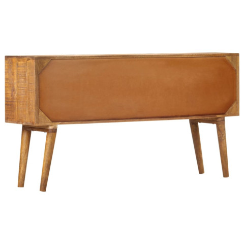 Buffet avec motif imprimé 130x30x70 cm bois de manguier massif