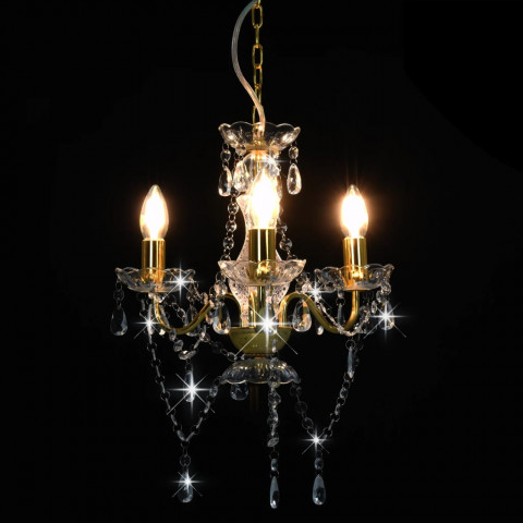 Lustre avec perles rond 3 x e14 - Couleur au choix