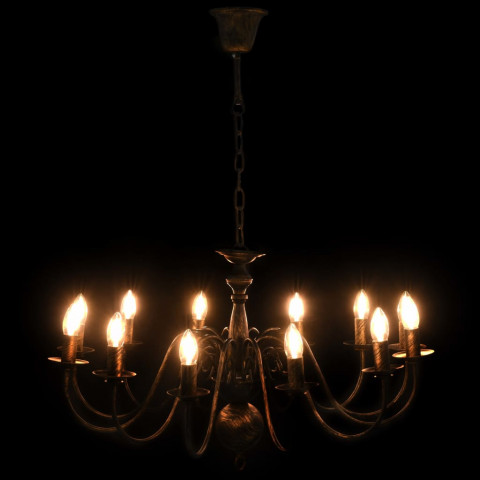 Lustre noir antique 12 ampoules e14