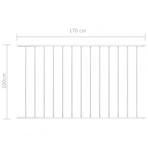 Panneau de clôture Acier enduit de poudre 1,7x1 m Blanc